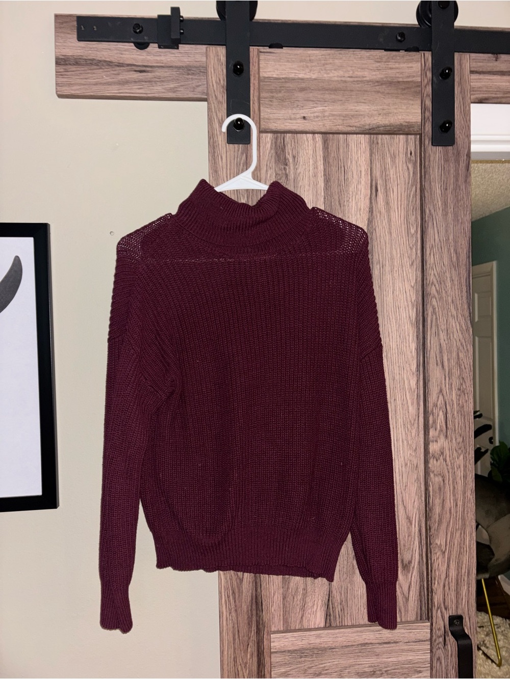 Fashion Nova Burgundy Turtleneck Sweater